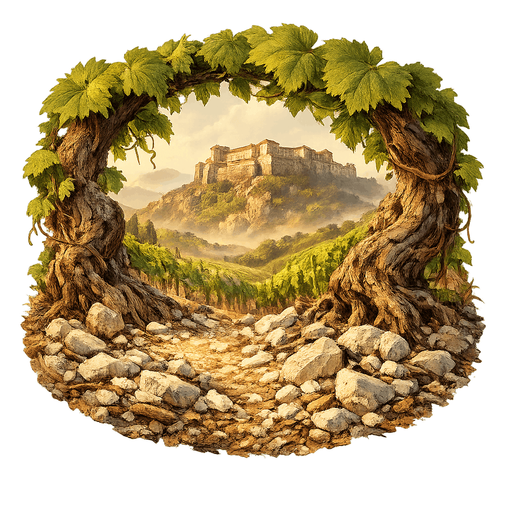 Detailed graphic of the Gavi wine region.