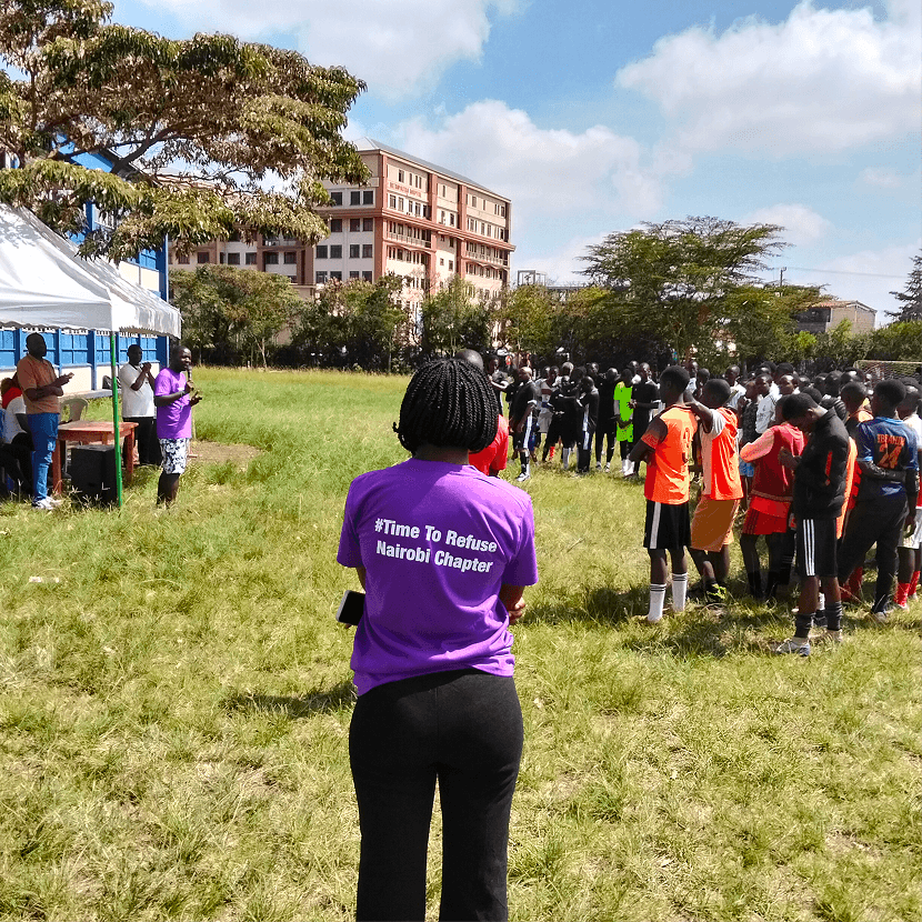People gathered on a field
