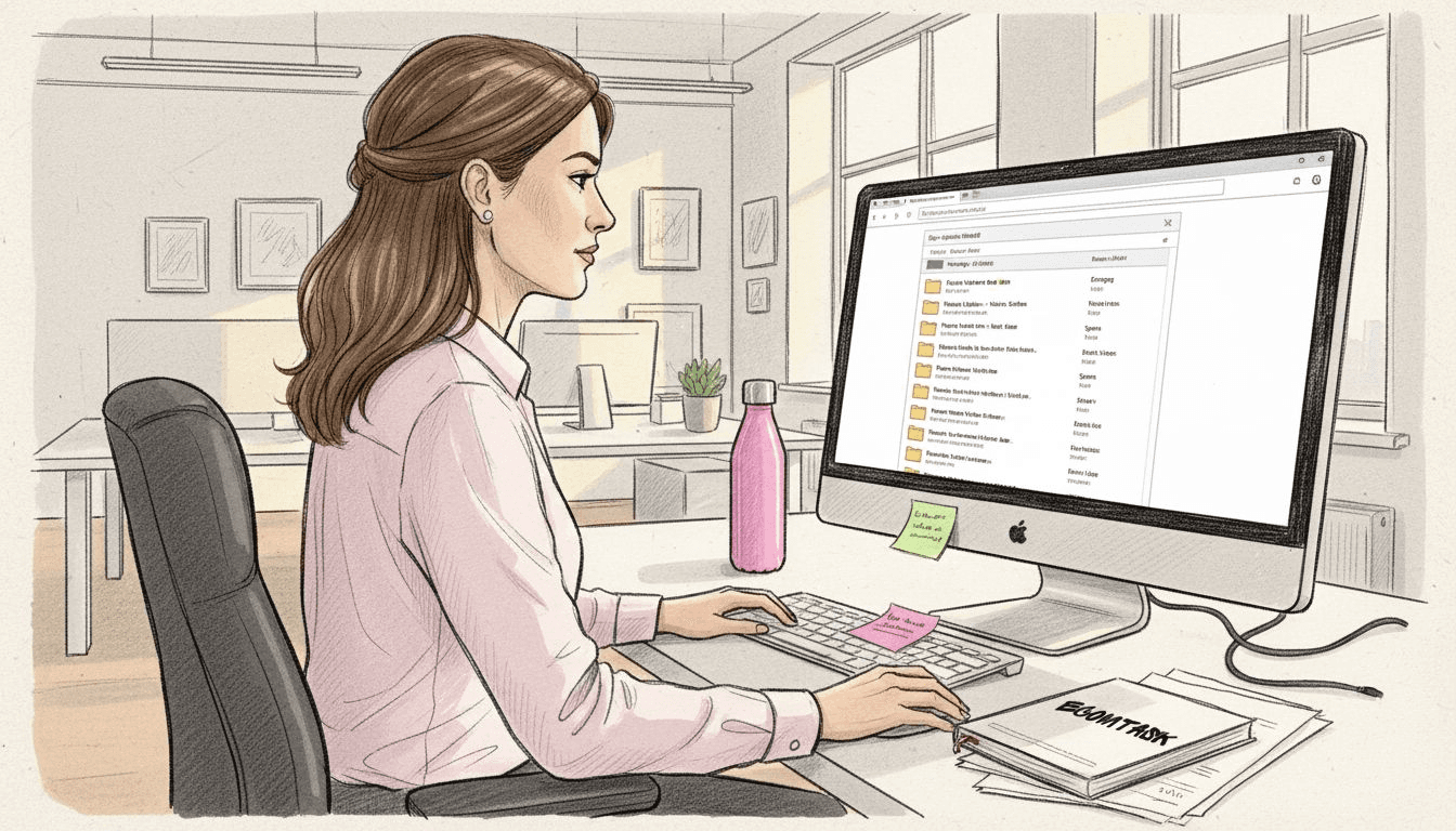 Eine Mitarbeiterin kontrolliert die automatisch versendeten E-Mails auf ihre Richtigkeit.