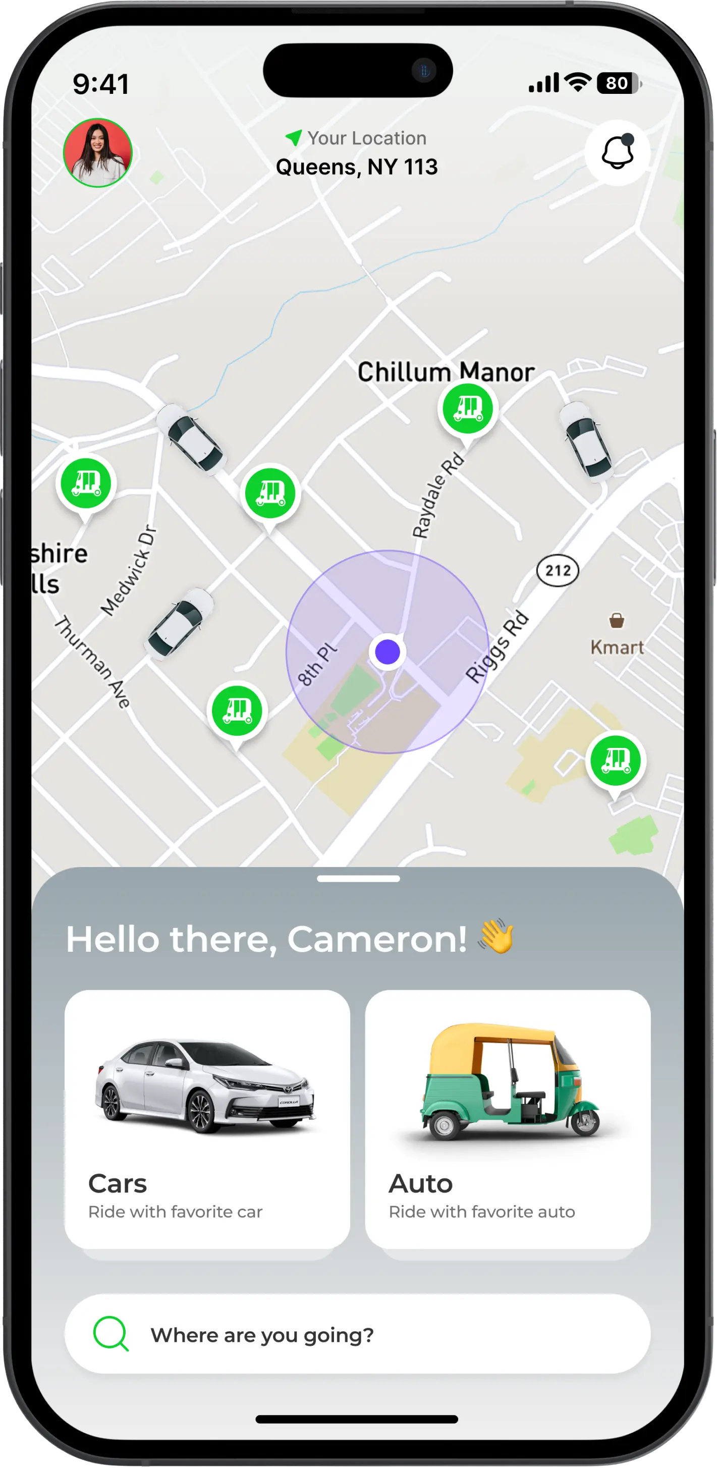 Ride Share App Home