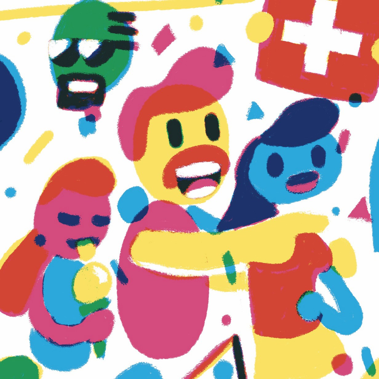 Illustration portrait of myself for the 2024 edition of Tschuttiheftli in a 3 colors.