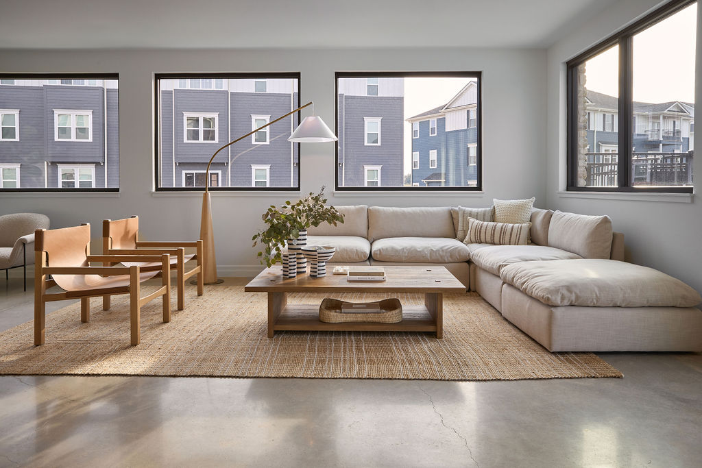 Kitchen and island view with pendant lighting