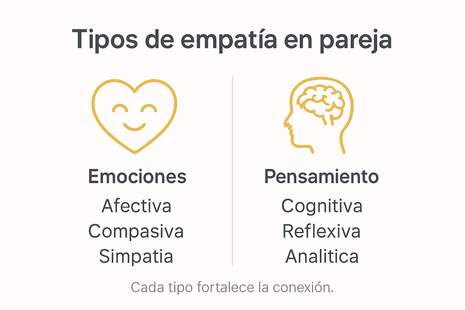 Infografía: diferentes formas de empatía en las relaciones de pareja
