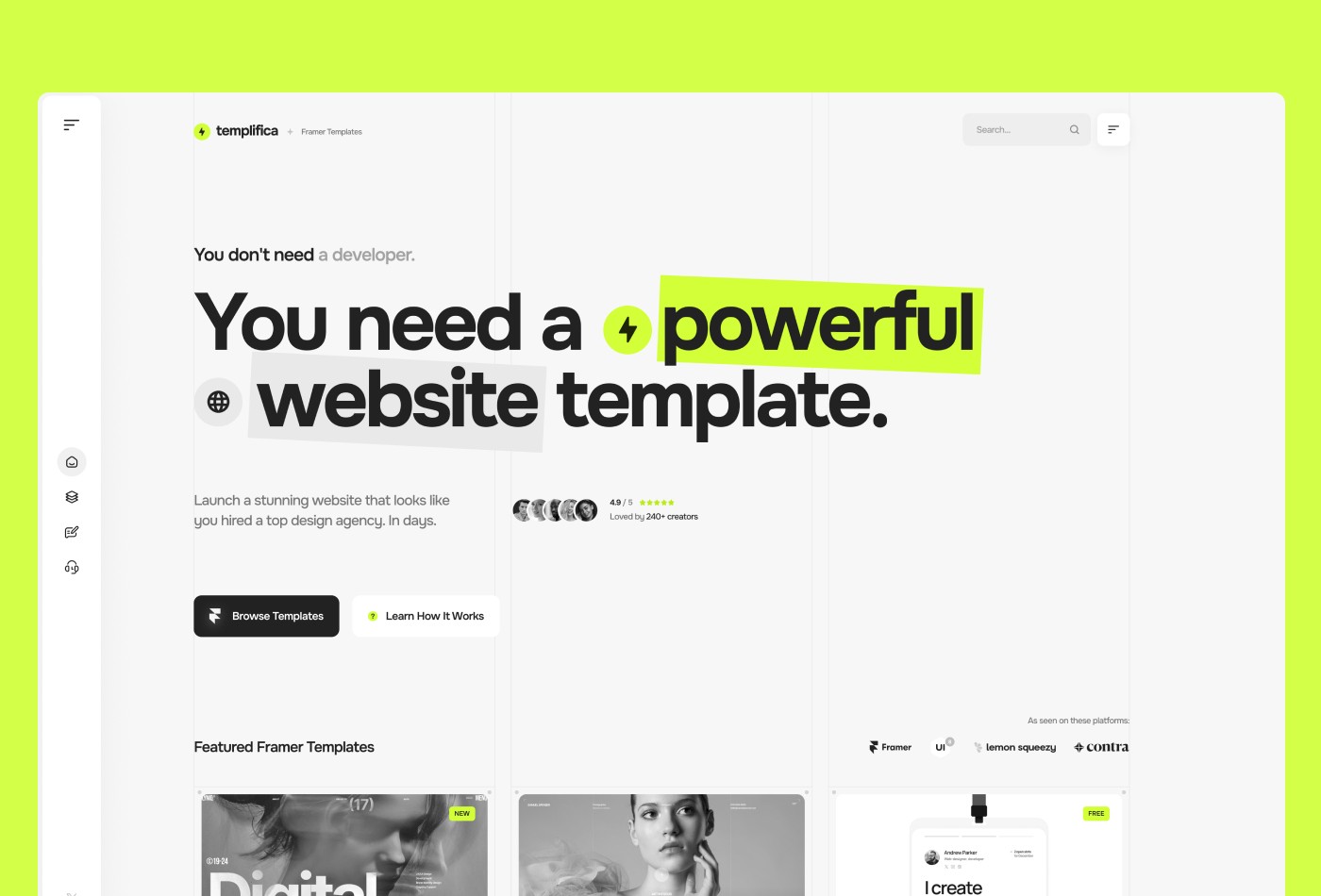 Templifica framer template store