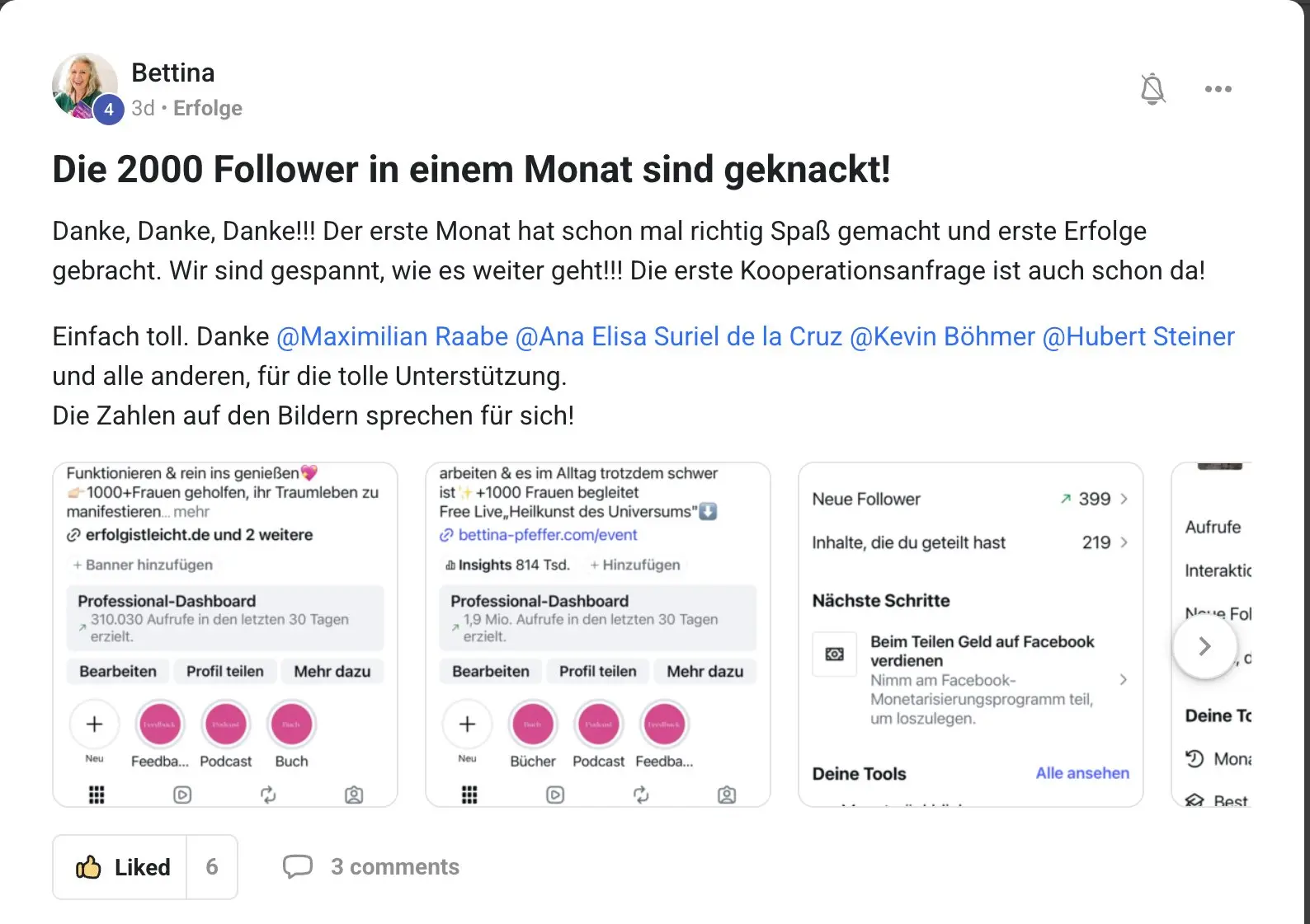 Erfahrungsbericht KI Creator Akademie: Spiritualitäts-Coachin Bettina gewinnt 2.000 Follower in einem Monat