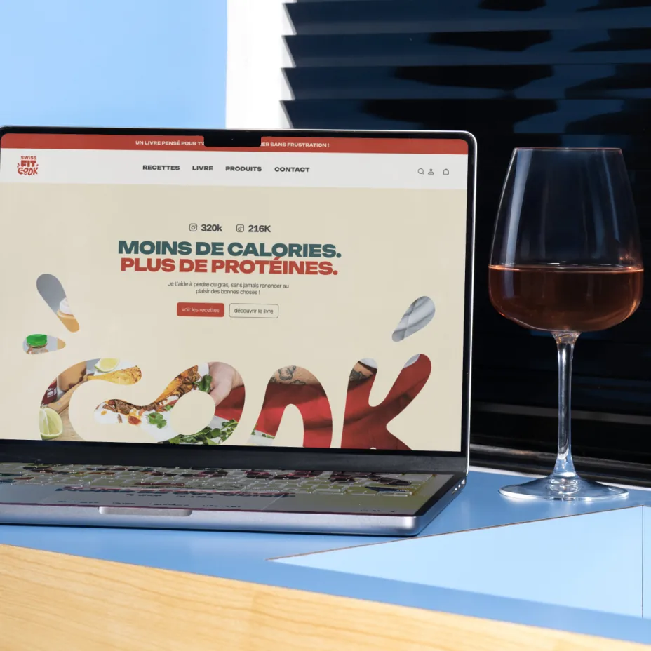 Site Swiss Fit Cook affiché sur ordinateur portable