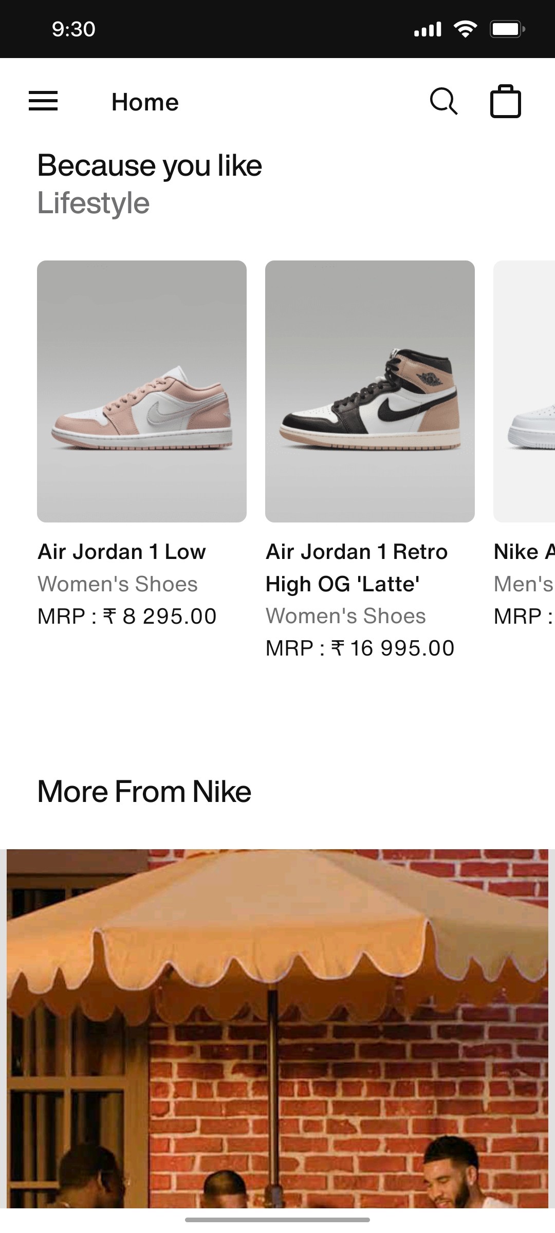 Nike App More From Nike Screen