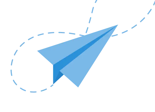 Paper plane illustration symbolizing automated customer journeys and retention flows.