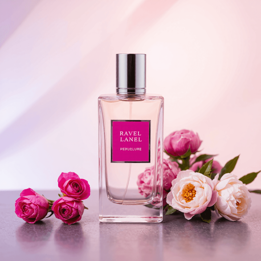 product photography of a bottle of fragrance