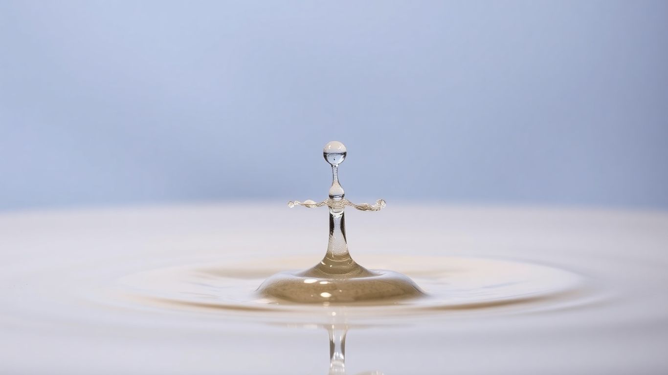 Water droplet impact creating a splash