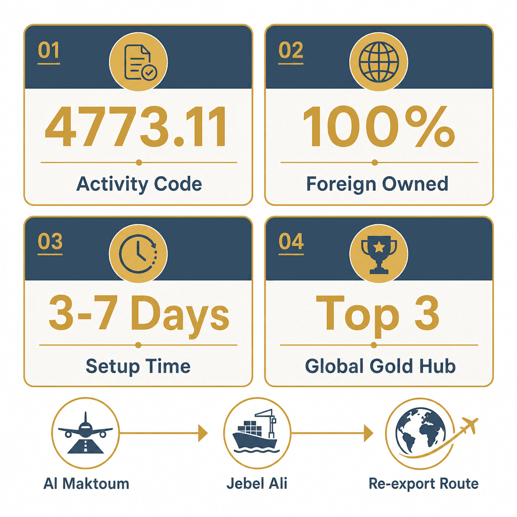 Infographic: How to Get a Gold Silver Jewellery & Accessories Trading License in Dubai