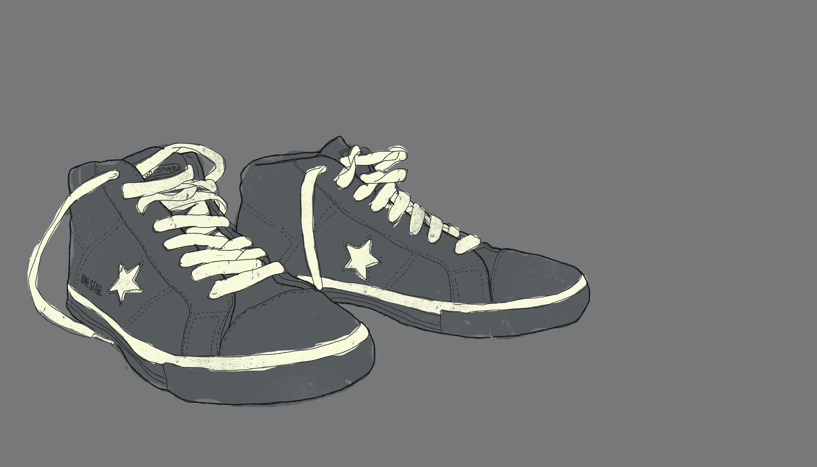 Illustration of a pair of Converse trainers