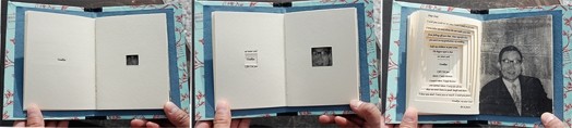A photo of a book design like a pyramid. The more you flip the pages the pyramid takes shape and the information is revealed.