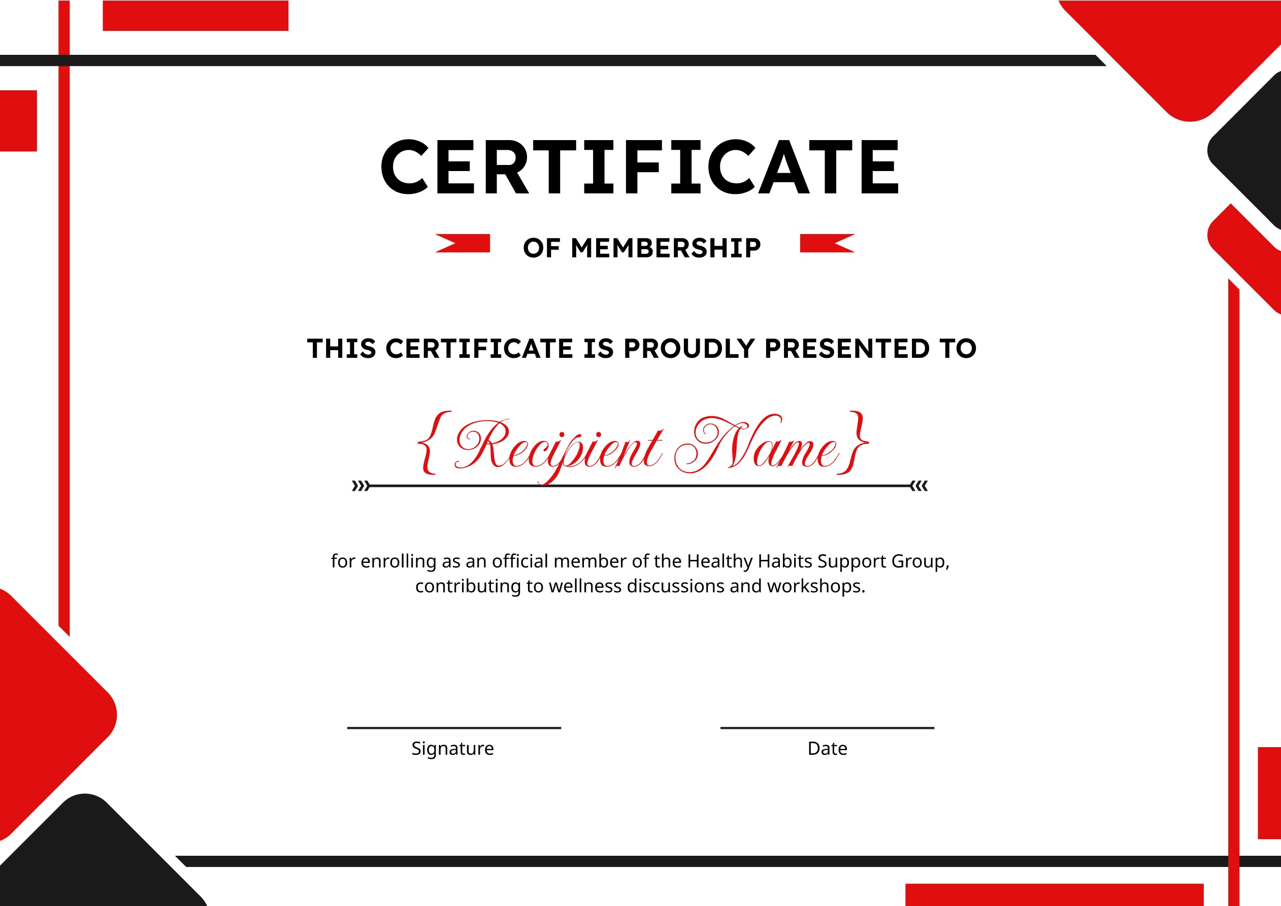 Wauld - Modern and stylish certificate of membership template