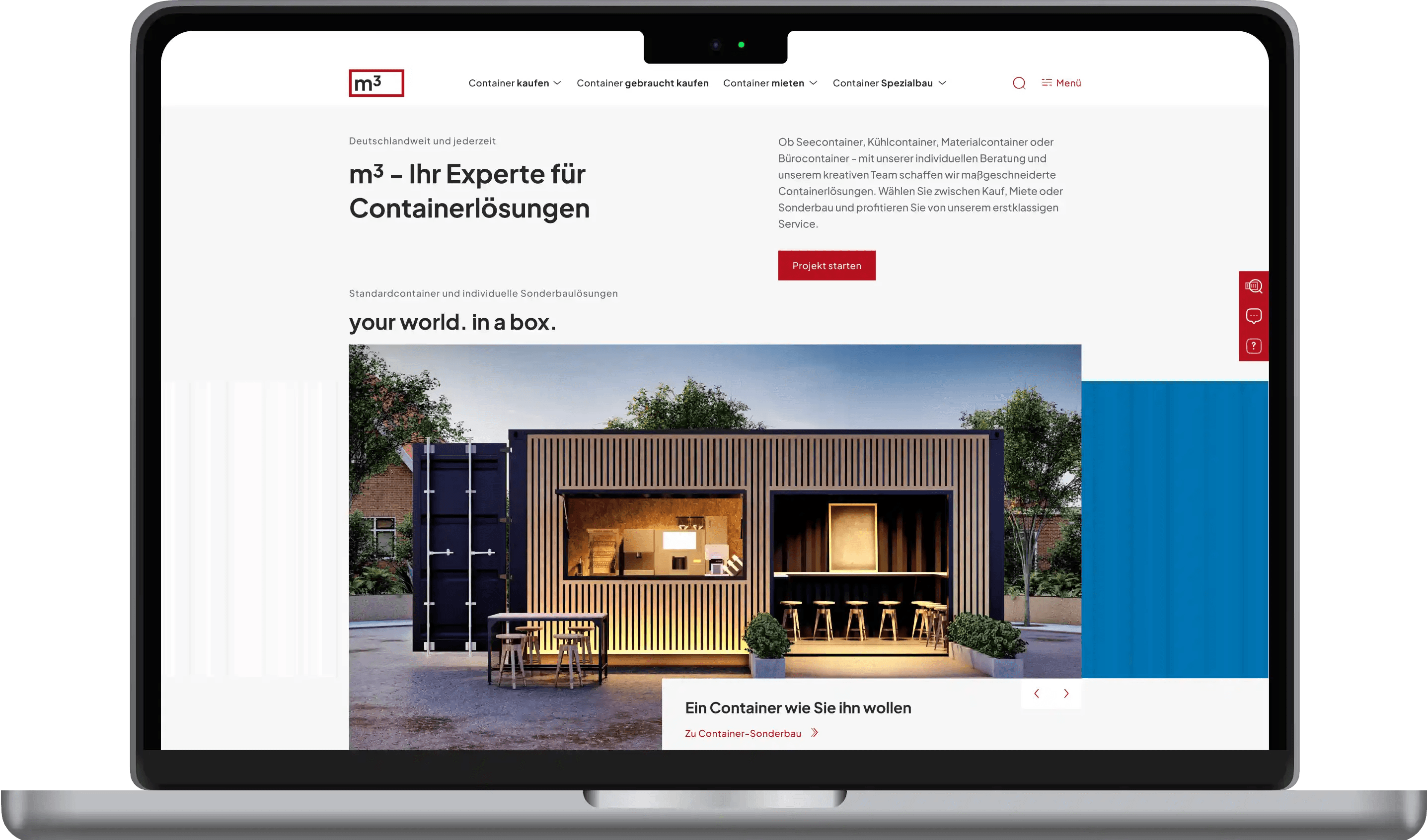 Desktopansicht der Webseite von Feindreh