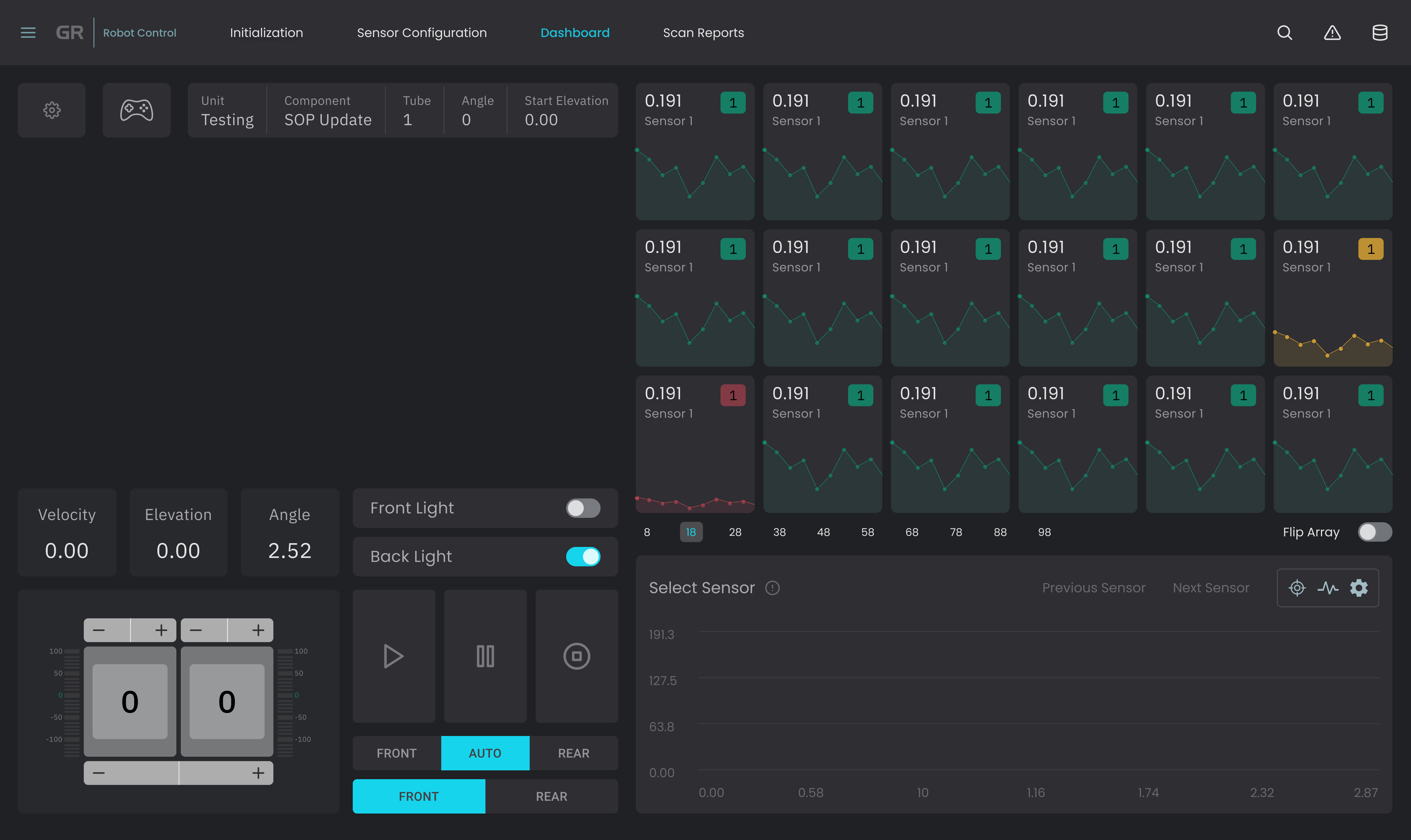 Gecko Robotics controller screenshot