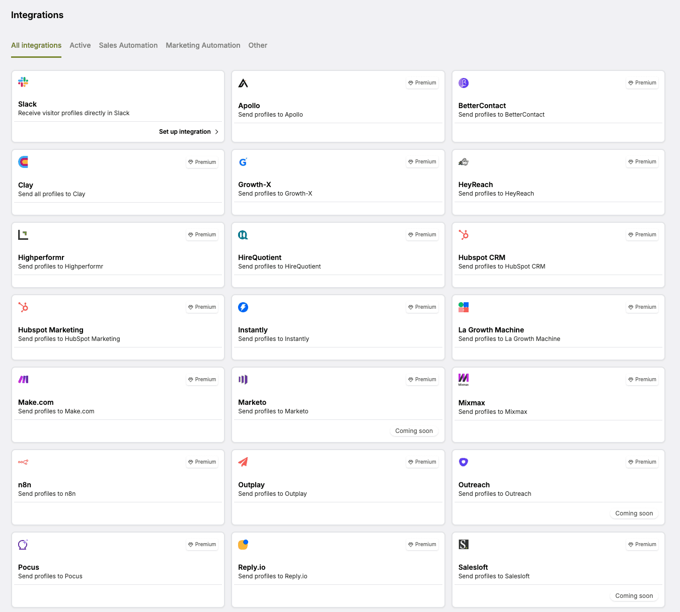 RB2B Review - integrations