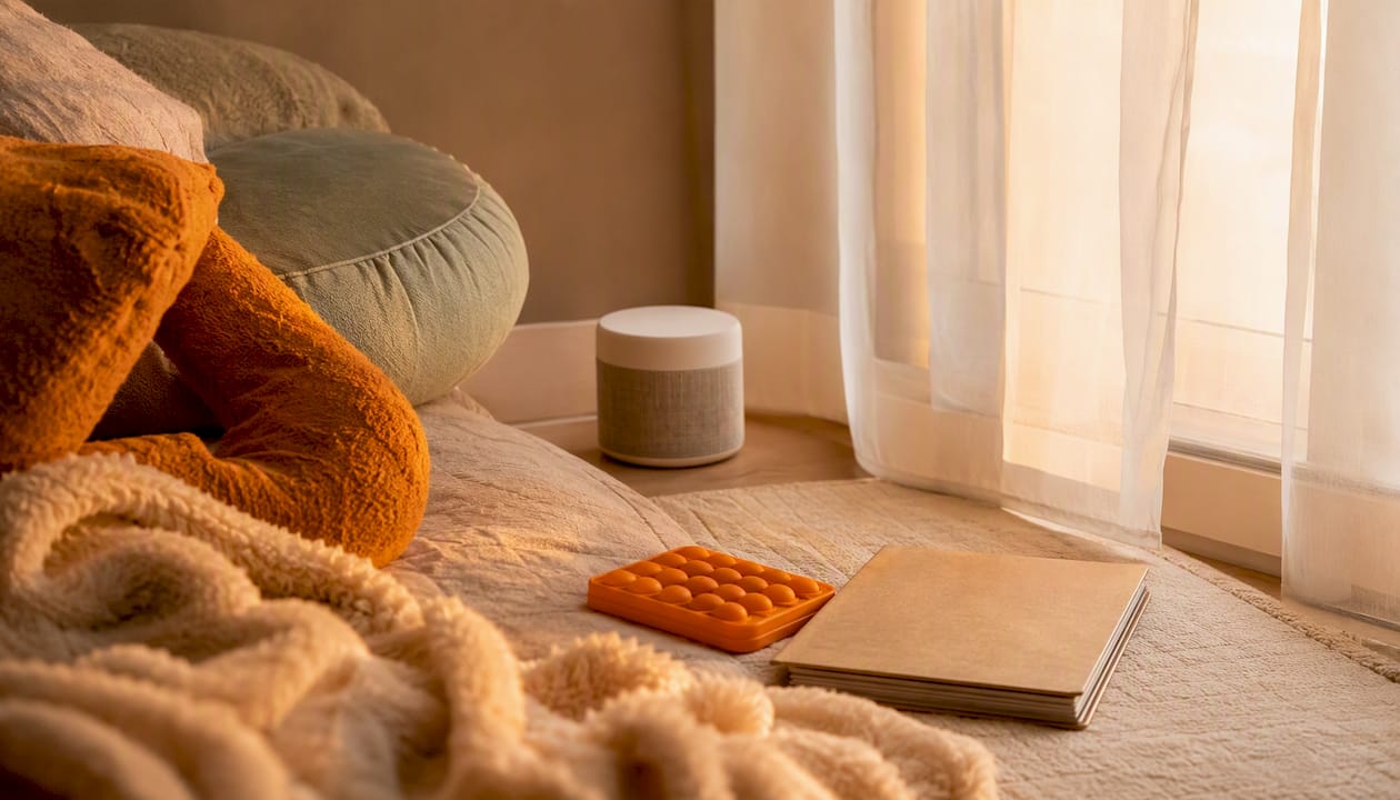 Un dormitorio tranquilo y adaptado para favorecer el descanso sensorial antes de dormir