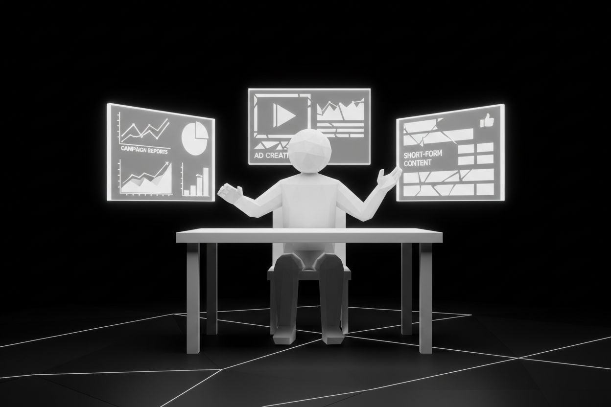 Marketer creating campaigns across digital channels