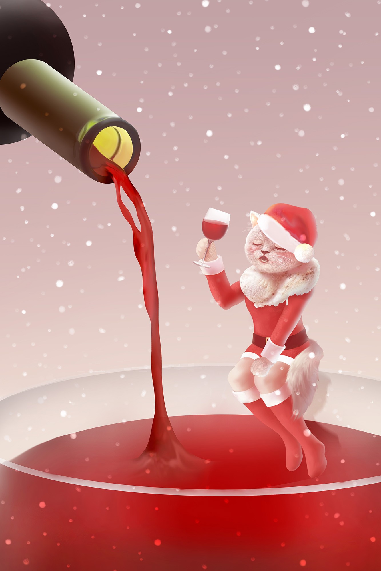 Miss Meow Christmas Wine