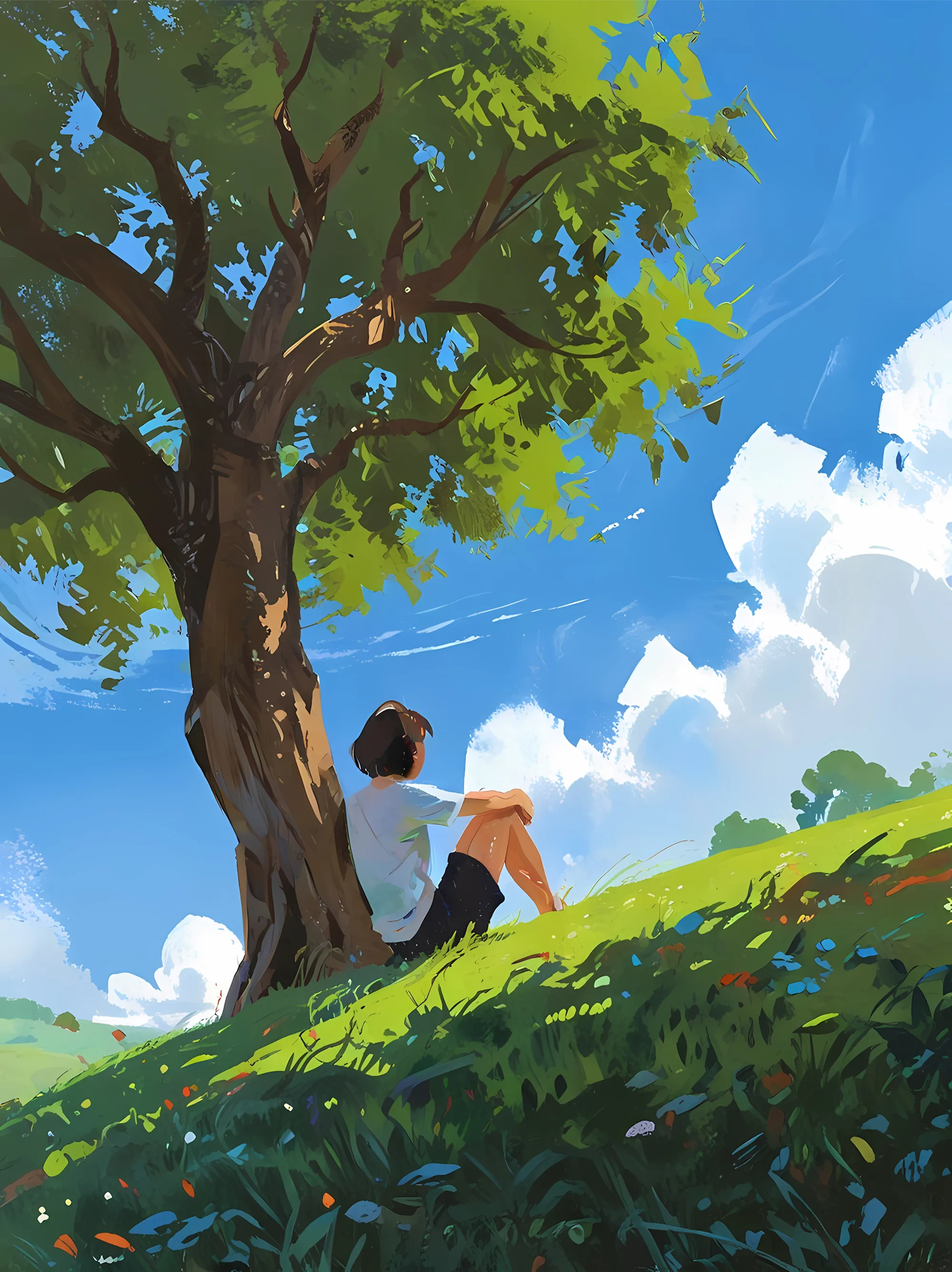 Persona descansando bajo un árbol frondoso en un día soleado, representando cómo los beneficios para empleados crean un entorno de apoyo que ayuda a las pequeñas empresas canadienses a retener a su mejor talento.