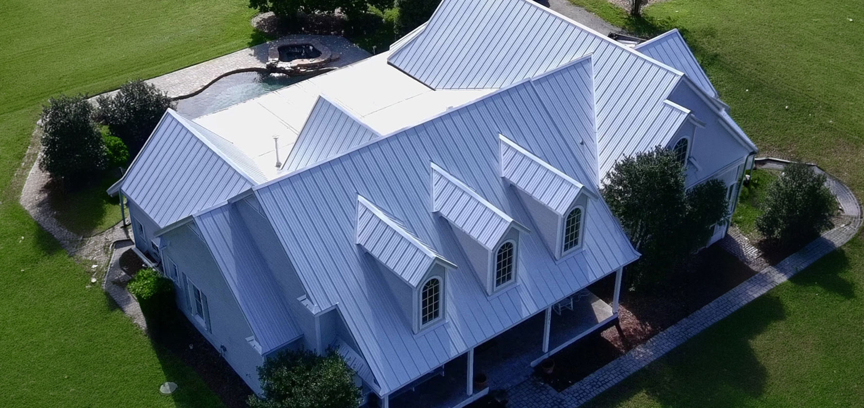 Standing seam metal roofing on a residential home in Central Florida