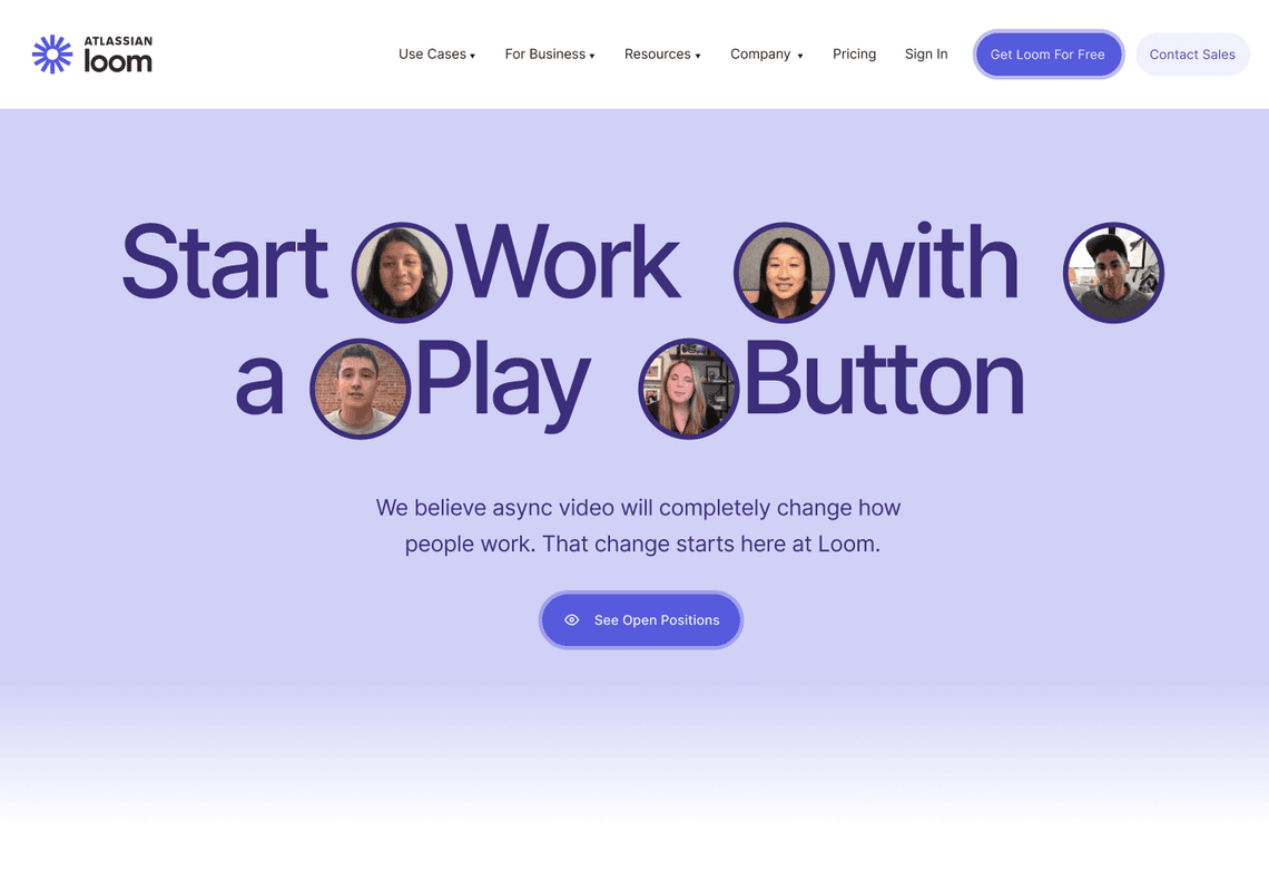 Loom Careers Page Design Inspiration