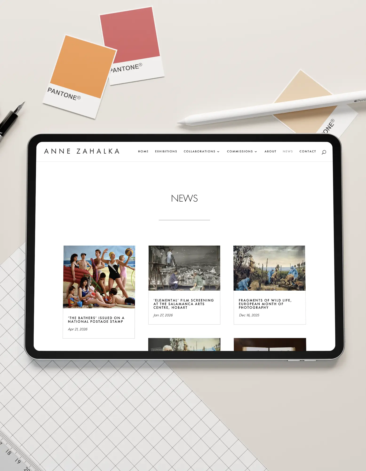 Anne Zahalka Wordpress website design featuring UX/UI design.