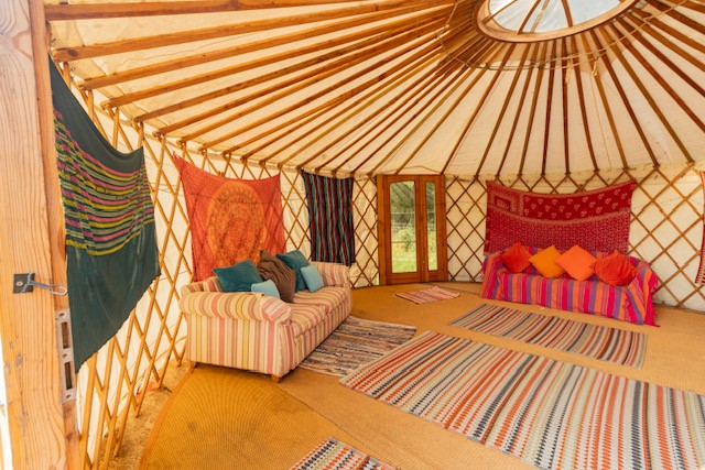 Inside yurt  at Barcombe Yurts, Sussex