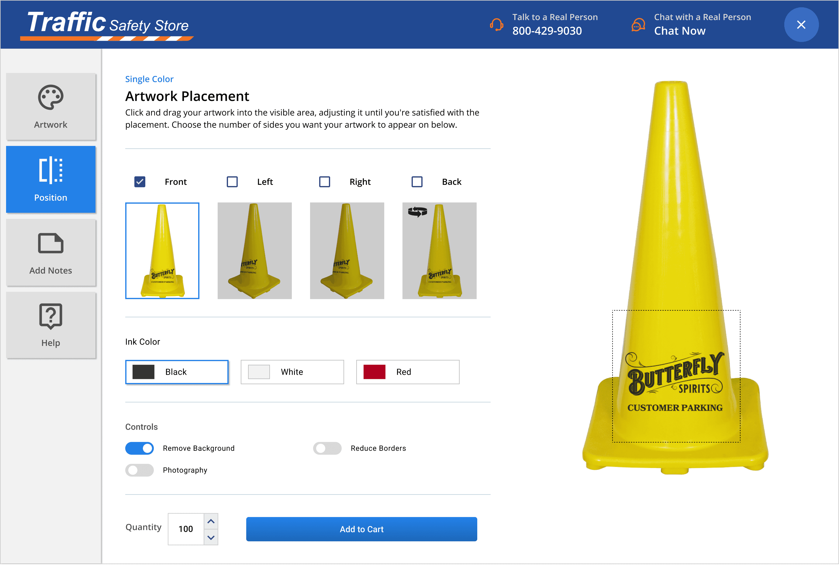 High Fidelity Mockup - Screen 3 - Choose Ink Color.