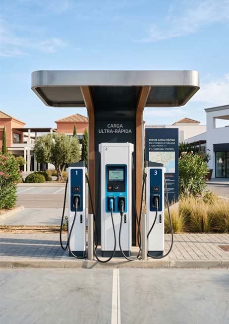 estacion de carga de coches electricos