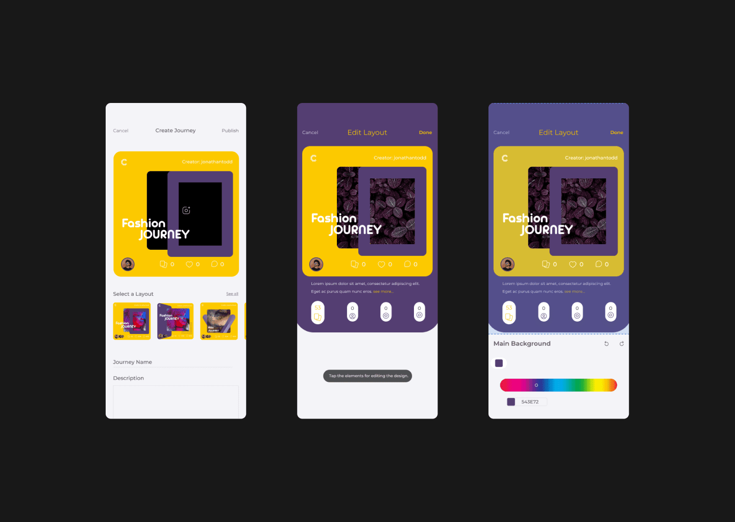Two screenshots of the app's home & filter screens