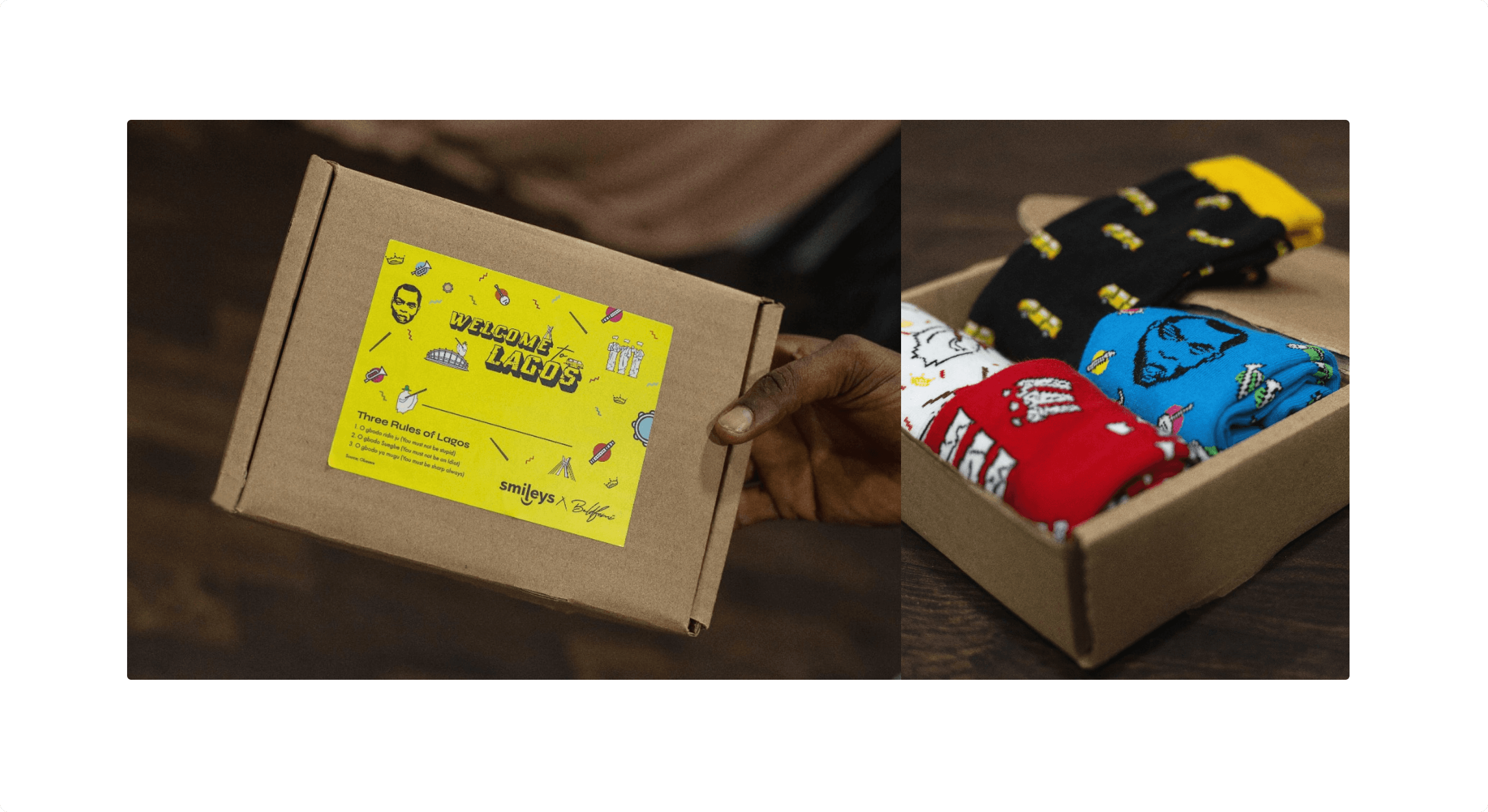 Photograph of packaged socks