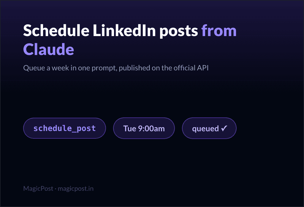 Schedule LinkedIn Posts From Claude (MCP)