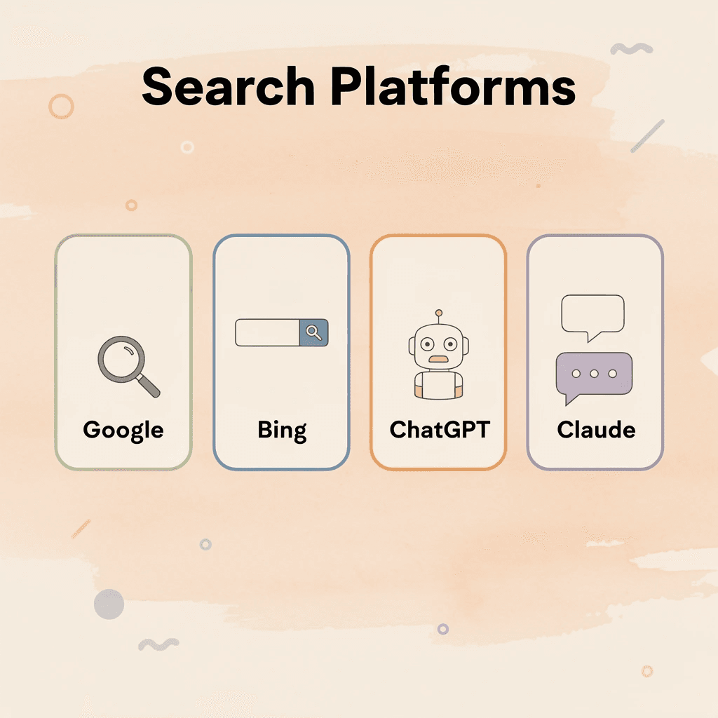  Infographic showing different search platforms for SEO