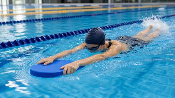 Swimmer with streamlined kicking