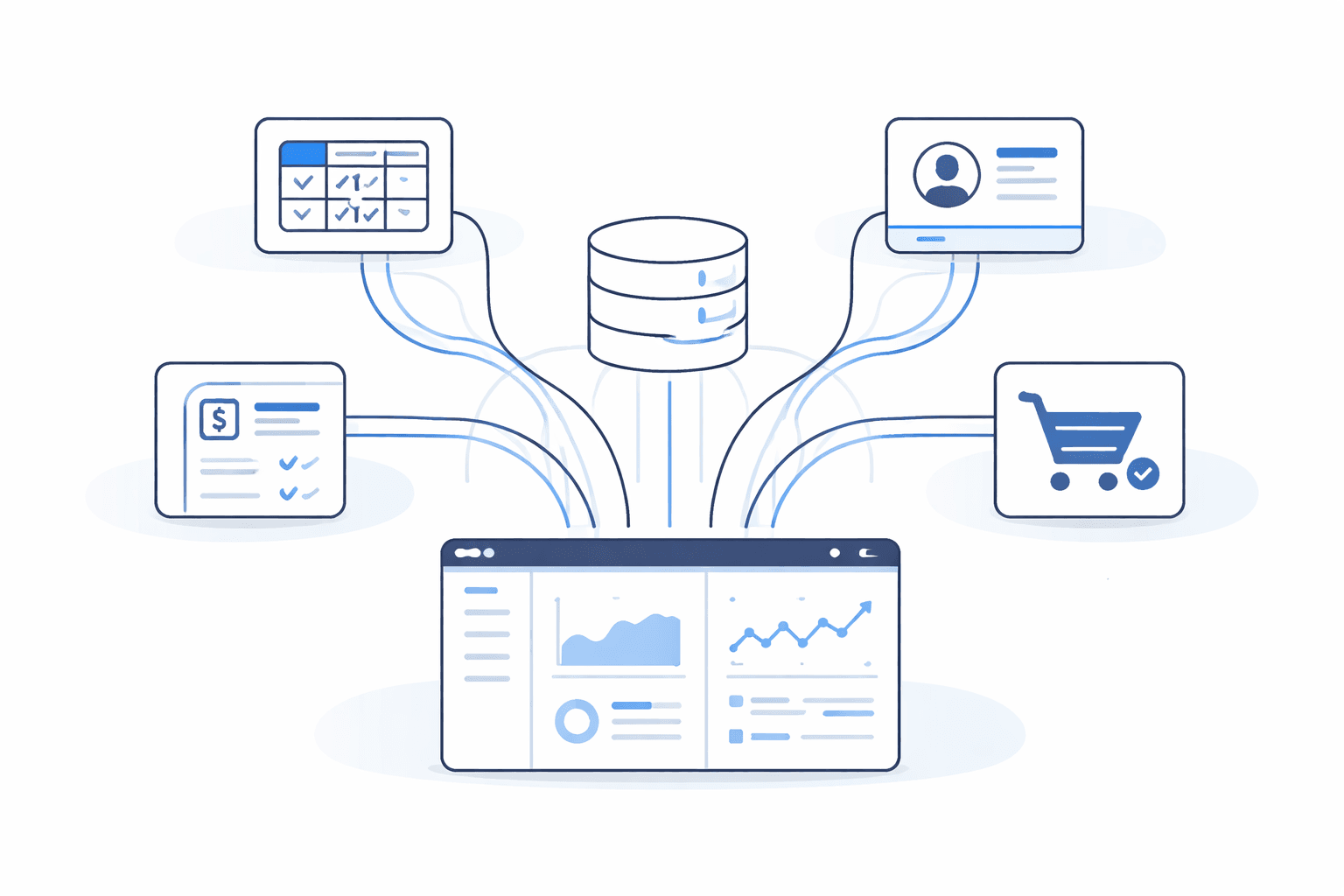 Illustratie van Assosiatieve engine