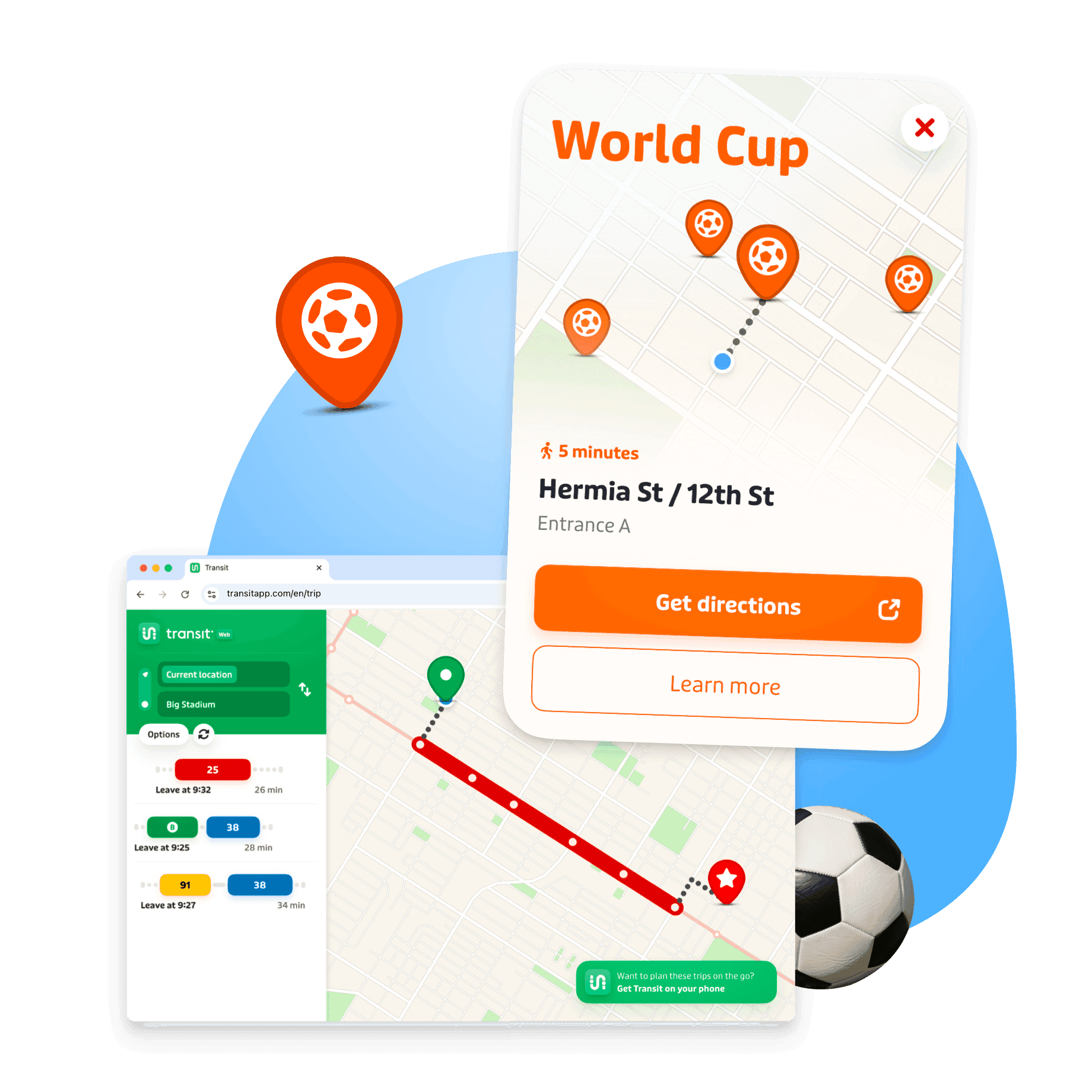 Inform your riders with Transit app