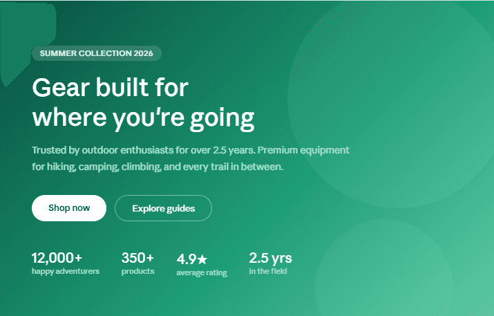 outdoor smart gear ecommerce brand