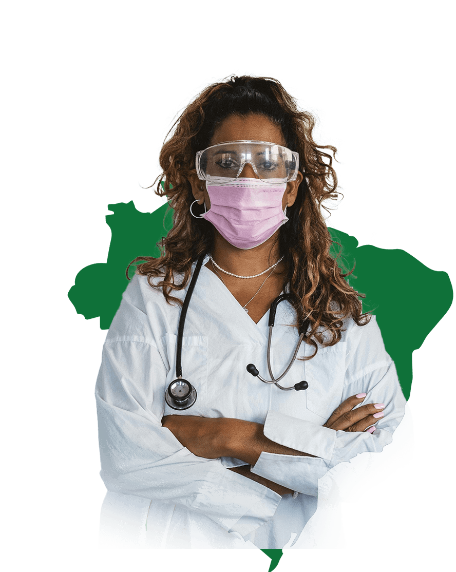 médicos sobre o mapa do Brasil - Focovita