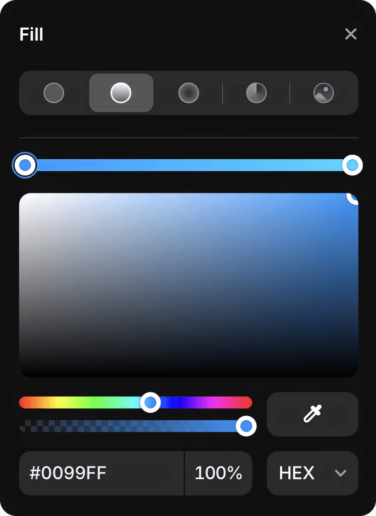 UI Framer propriedades de cor