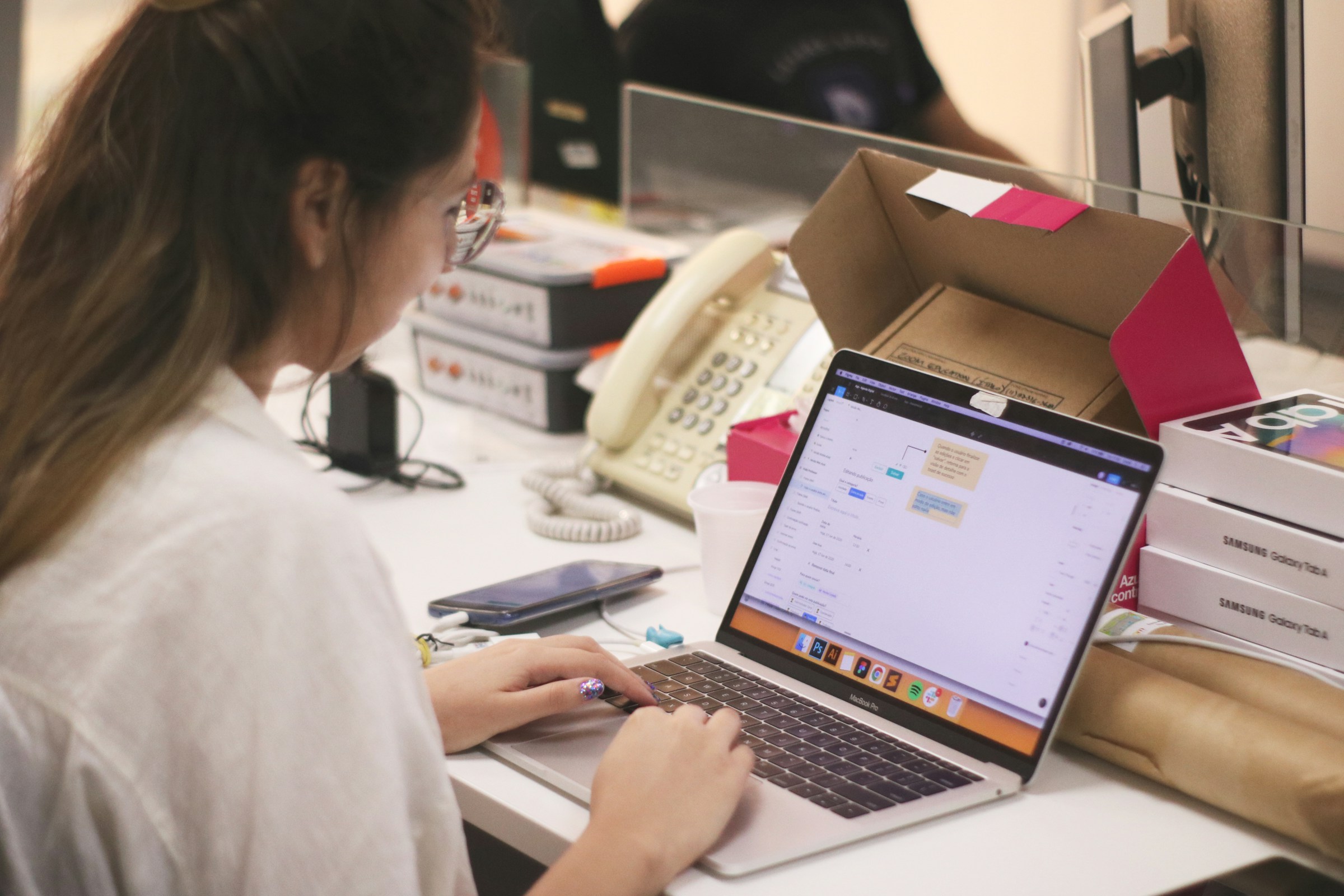 Woman Using Laptop - Chatbot Integration