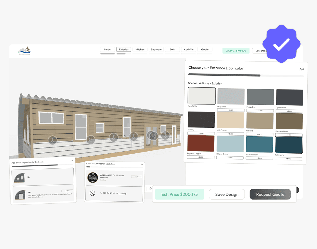 Final Configurator of our clients Dwelly Prefab