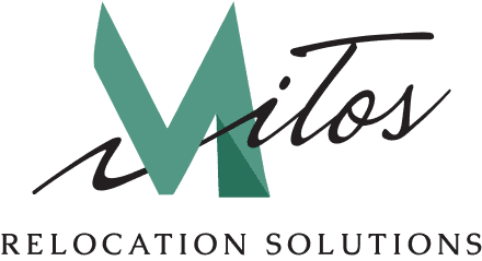 Logo of Mitos Relocation Solutions (black text)