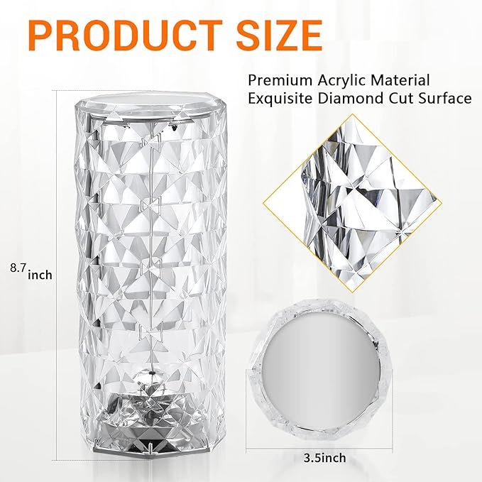 Stylish rose diamond table lamp that enhances home decor with its premium build and aesthetic.