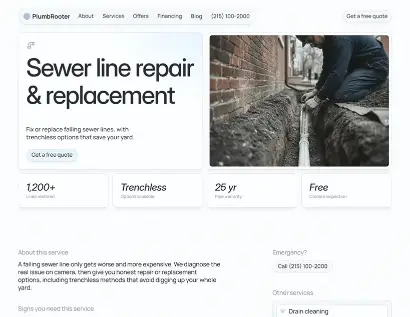 Image of PlumbRooter's service page