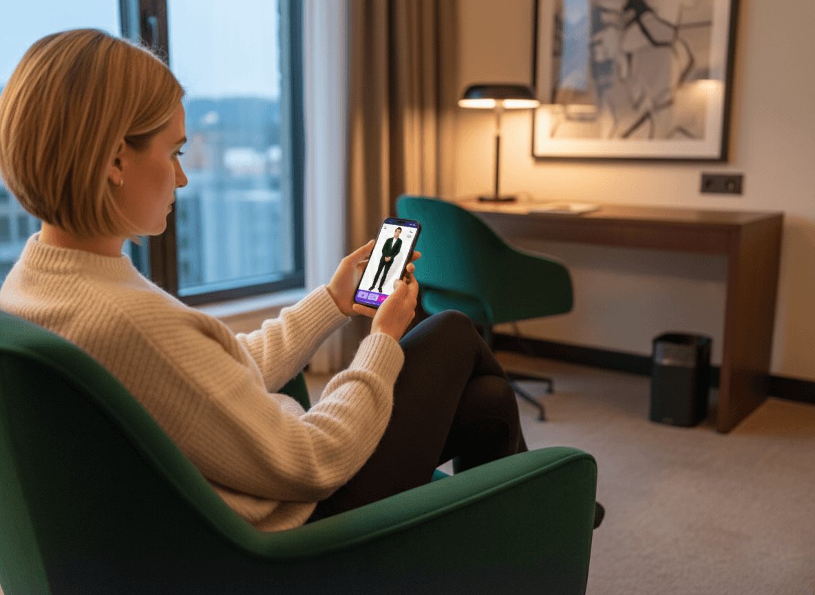 AI voice agent with digital human interface providing 24/7 customer support via conversational AI on a mobile device