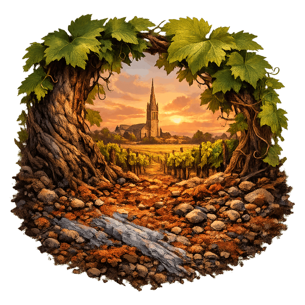 Detailed graphic of the Pomerol wine region.