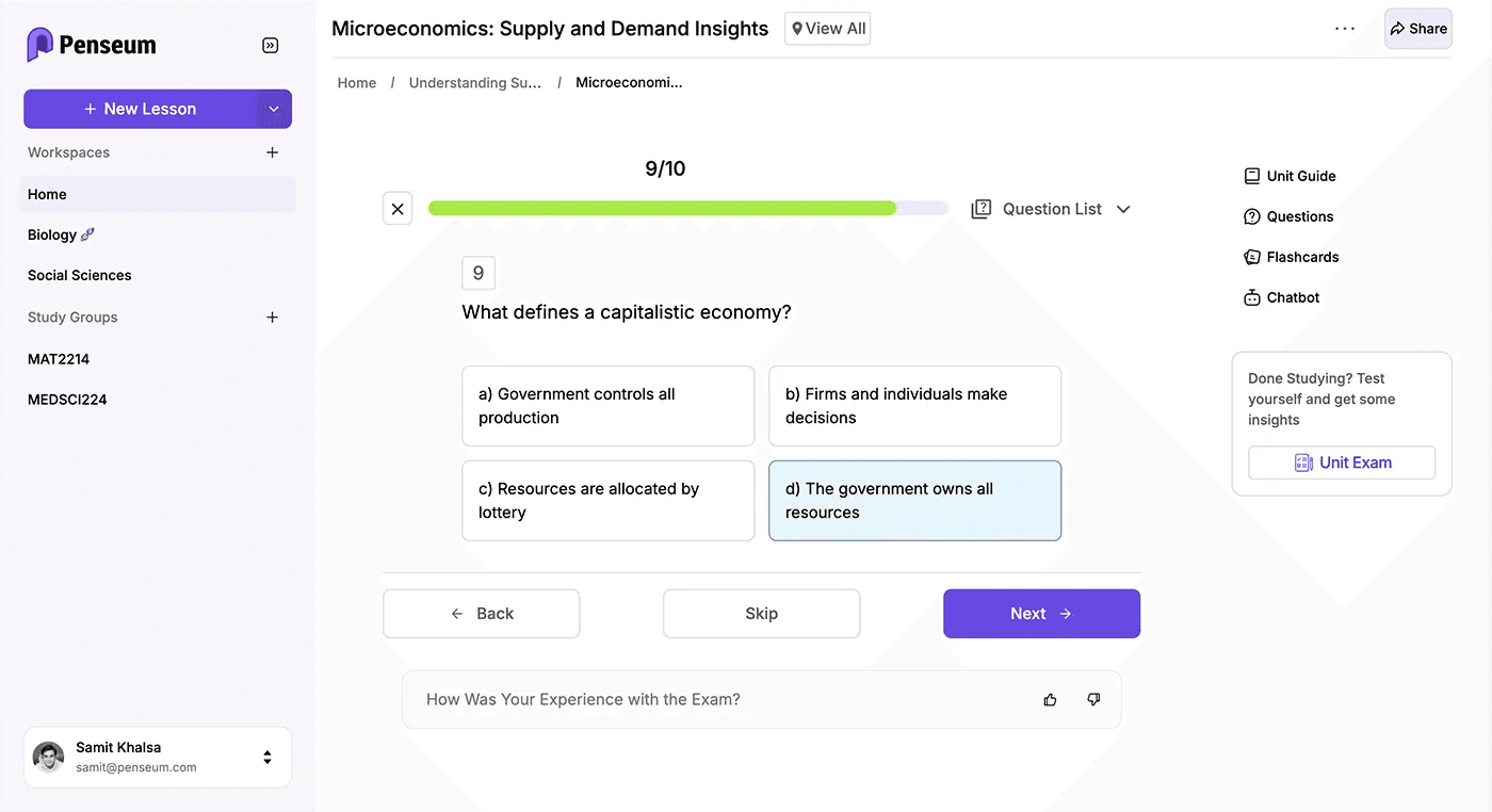 Penseum's App Interface