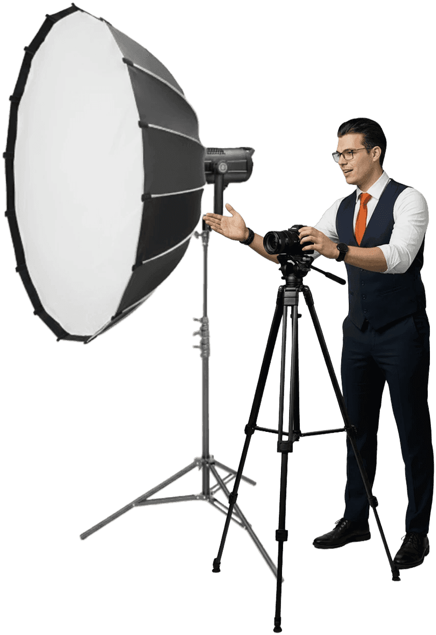 Tom Sieben fotografeert met een studiolamp